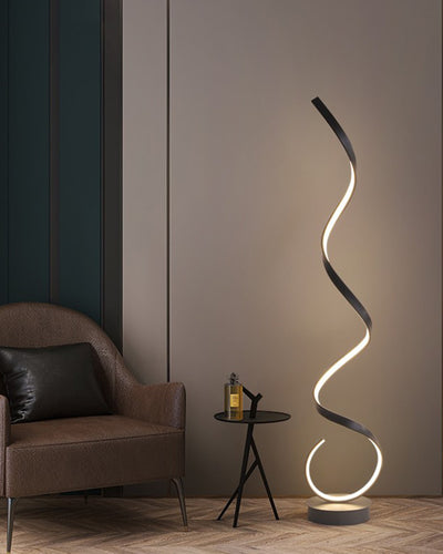 Spiral shaped DNA floor lamp. Modern design high end luxury lamp living room italian nordic norwegian swedish.