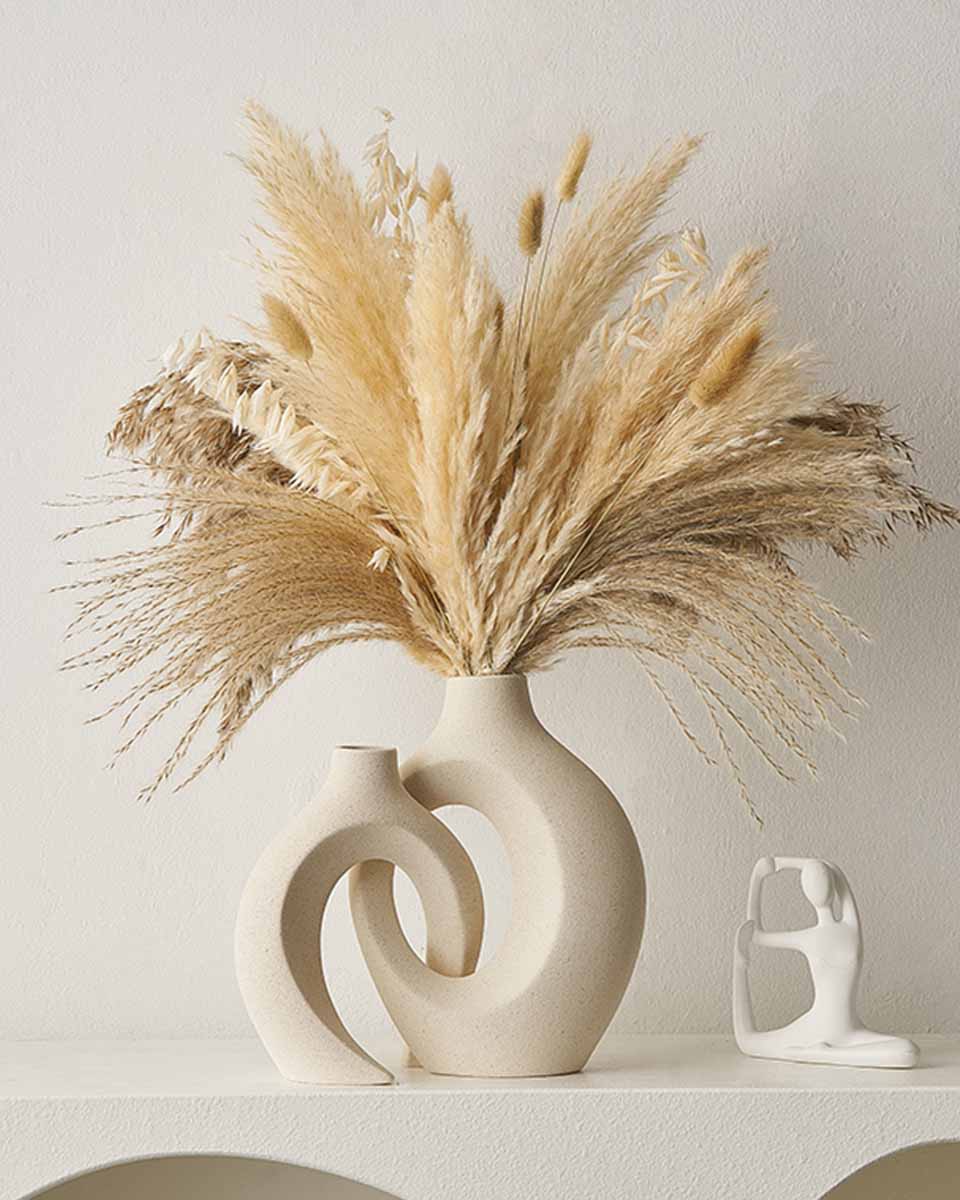 BALI VASE - Sand color vase in natural style – Belmonte Studios