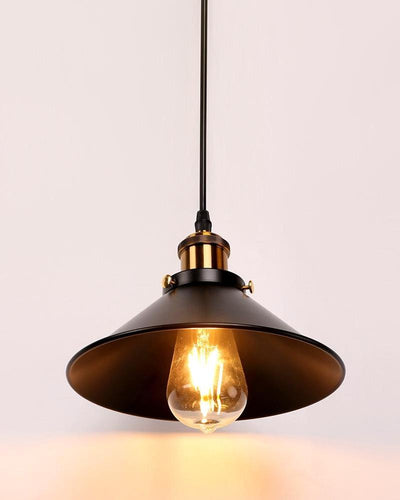 An industrial ceiling lamp of black color on white background